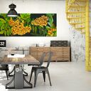 Nowoczesny obraz do salonu z żółtą jarzębiną 147x60 cm
