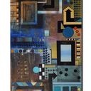 Obraz "Geometria abstrakcyjna 6" - mixed media 120x80 cm, pion lub poziom