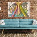 Kolorowy obraz pop art Twarz 15 120x80 cm - nowoczesna dekoracja na ścianę