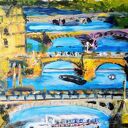Obraz Praga - ręcznie malowany akryl i tempera na płótnie 50x40 cm