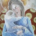 Obraz Anioł z dzieckiem - Giclee na płótnie Canvas