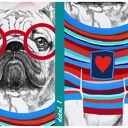 Obraz na płótnie 50x70 Buldog Francuski - wysyłka w 24h, hipster okulary