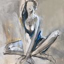 Lady - kobieca grafika do sypialni i salonu, format 64x64 cm