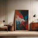 Wielobarwny ręcznie malowany obraz abstrakcja 80x120 cm