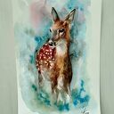 Sarenka - ręcznie malowana akwarela na papierze A4