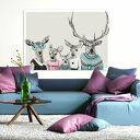 Obraz na płótnie - 120x80cm Rodzina jeleni - dwie córki i syn wysyłka w 24h