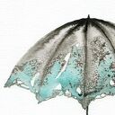 Zestaw 2 grafik A3 Rain - turkusowa abstrakcja, tusz na papierze akwarelowym 