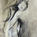 Lady - duży obraz kobiety na płótnie 150 x 60 cm