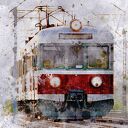 obraz XXL POCIĄG 1 - 60x60cm na płótnie tramwaj