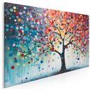 Obraz do salonu - KOLOROWE DRZEWO ABSTRAKCJA ARTYSTYCZNA - 70x50 cm (105401)