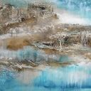 Blue Lagoon 13 - nowoczesny obraz abstrakcyjny ręcznie malowany