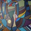 Sielsko i anielsko 5 - obraz na płótnie 100x100 cm z farb akrylowych