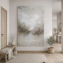 Duży obraz abstrakcja w neutralnych beżach i bieli XXL 150x90 cm
