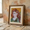 Dziewczyna z motylem - ręcznie malowana akwarela w stylu boho