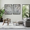 Dyptyk ręcznie malowany 2x 60x80 cm w stylu VEGE - natura w czerni, zieleni i bieli
