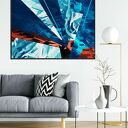 Plakat obraz Elements 50x70 cm B2 - abstrakcja turkus, niebieski i biel