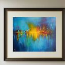 Pejzaż abstrakcyjny - ręcznie malowany obraz akrylowy 50 x 60 cm