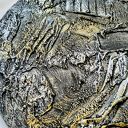 Nowoczesny okrągły obraz metaliczny koło fi 70 cm