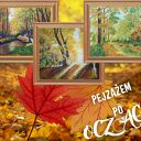 Ręcznie malowany obraz akrylowy Las - ciepłe barwy 24x30 cm