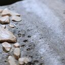 Ceramiczny obraz w ramie - zachód słońca z angobów i szkliwa strukturalnego
