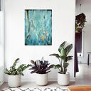Blue Lagoon 5 - abstrakcyjny obraz ręcznie malowany akrylem na płótnie 60 x 80 cm