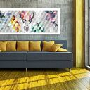 Obraz na płótnie 150x60 cm - Abstrakcja z Jeleniem 02152