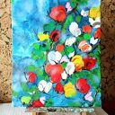 Amore farfalle - obraz motyle wiosenny pejzaż akrylowy 40x50 cm