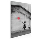 Obraz na płótnie - BANKSY DZIEWCZYNKA - W PIONIE - 50x70 cm (20022)
