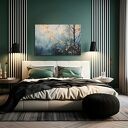 Obraz do salonu - ABSTRAKCYJNY LAS GAŁĘZIE DRZEW LIŚCIE - 70x50 cm (106001)