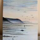 Na plaży - obraz akrylowy na płótnie 40 x 30 cm