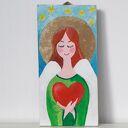 3 Aniołki na Przyjaźń, Miłość i Szczęście - tryptyk obrazów handmade