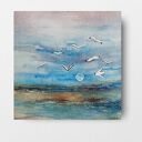 Oryginalna akwarela Morze 20x20 cm - sygnowany obraz Pauliny Lebidy