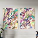 Nowoczesny zestaw obrazów 100x70 cm w odcieniach niebieskiego