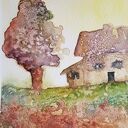 Cztery pejzaże - akwarele w formacie 13,2 x 15,5 cm (komplet 4)