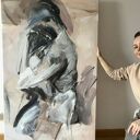 Trochę Czekałam - obraz dla par 150x90 cm na płótnie