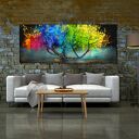 Obraz na płótnie - Abstrakcyjne drzewo KOLOROWE PLAMY 147x60cm 02595