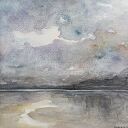 Morze - oryginalna akwarela 20x20 cm (kwadrat) Paulina Lebida, bez ramy