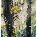 Las Skąpany w Słońcu - obraz ręcznie malowany na płótnie 40x60