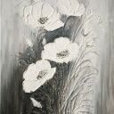 NOWOCZESNY OBRAZ STRUKTURALNY Z WIDOCZNĄ TEKSTURĄ 3D - "SREBRZYSTY SZYK" (dostawa gratis)