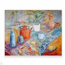 Duży obraz olejny, kolorowy ręcznie malowany, martwa natura olej płotno