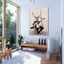 Obraz na płótnie 80x100 DEER LOVE - prezent z motywem jeleni i love, gotowy do powieszenia