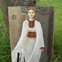 Słowiańska dusza - unikatowy obraz malowany na starej desce