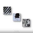 Kompozycja Black&white - obraz abstrakcyjny minimalizm 50x50 cm