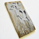 Żurawie obraz ptaki malowane na desce /26/