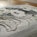 NOWOCZESNY OBRAZ STRUKTURALNY Z WIDOCZNĄ TEKSTURĄ 3D - "SREBRZYSTY SZYK" (dostawa gratis)