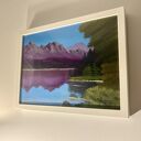 Oryginalny obraz olejny z górskim jeziorem 30x40 cm na płótnie