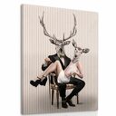 Obraz na płótnie 80x100 DEER LOVE - prezent z motywem jeleni i love, gotowy do powieszenia