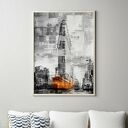 Plakat Obraz New York 50x70 cm B2 - pomarańczowe, białe i szare akcenty