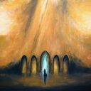 Verba sumus VII - ręcznie malowany obraz surrealistyczny akryl do wnętrza (70x100)