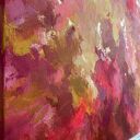 Żółty obraz abstrakcyjny, kolorowa abstrakcja 70x90 Sunset Melody - czerwony obraz do salonu